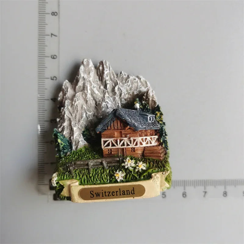 Switzerland Fridge Magnets Swiss Lovely Wooden House Cuckoo Clock Alpine Magnetick Refrigerator Stickers Souvenir Travel Gift