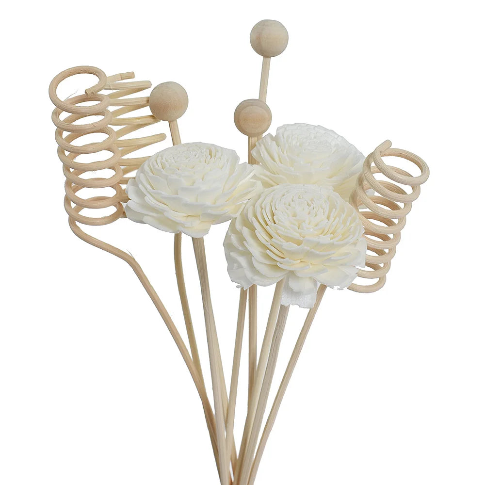 NEW 6PCS/8PCS/9PCS Artificial Flower Rattan Reed Fragrance Aroma Diffuser Refill Stick DIY Floral