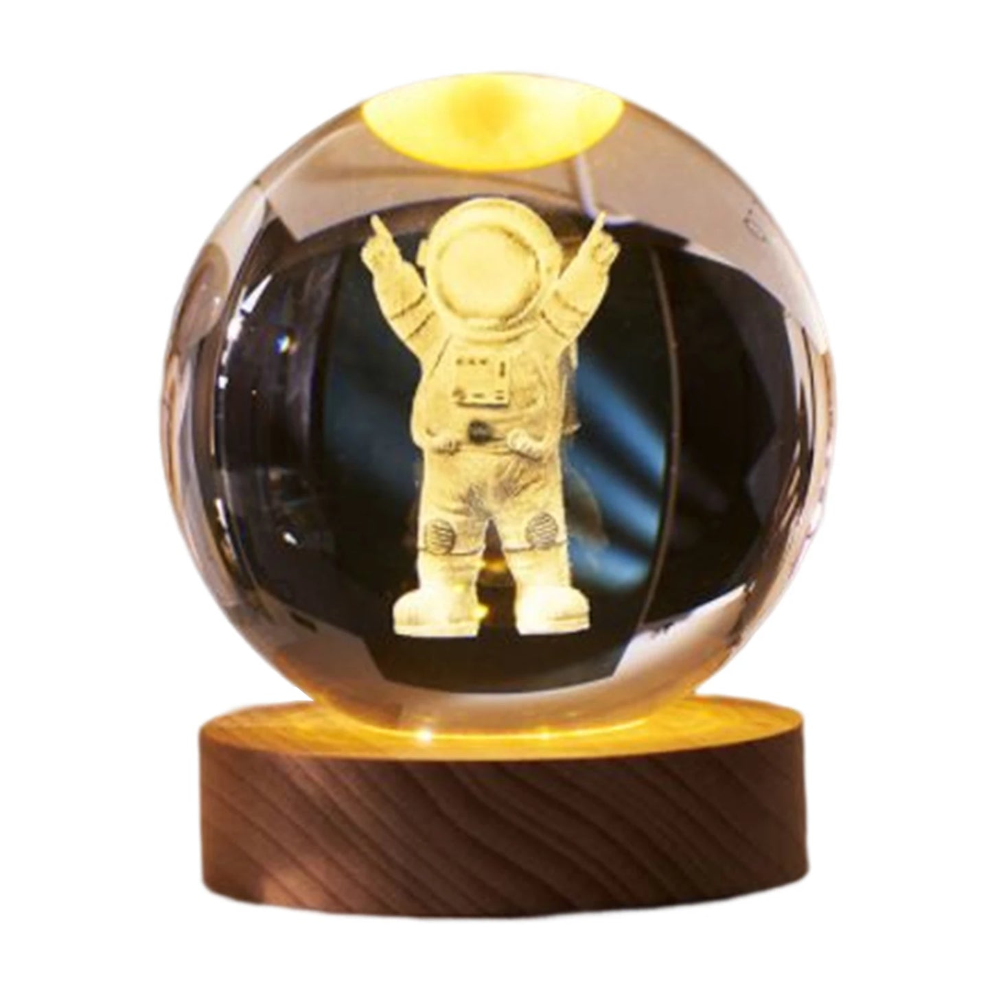 LED Crystal Ball Night Lights Glowing Planet Galaxy Astronaut 3D Moon Table Lamp Atmosphere Lamp Tabletop Decorations Kid Gifts