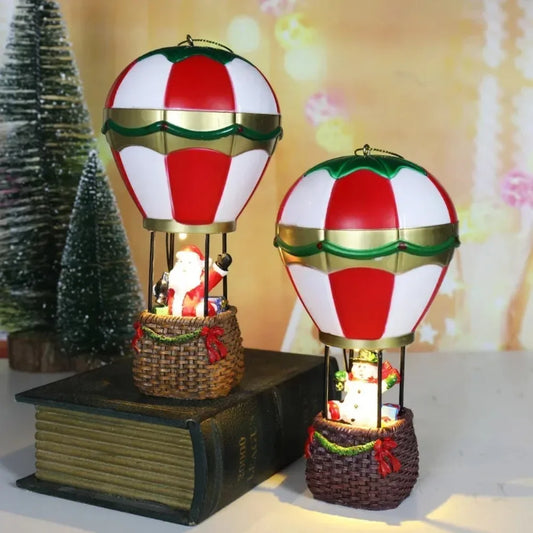 Christmas Glowing Ornaments Resin LED Houses Christmas Snowman Santa Claus Microlandscape Ornament Cabin Decoration Kid Gifts