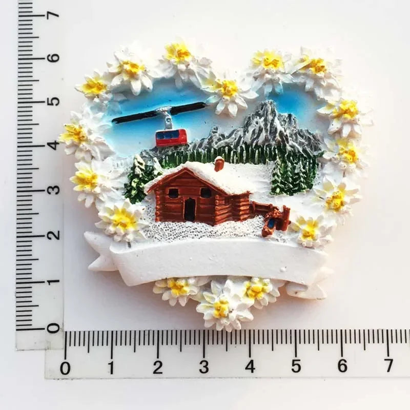 Switzerland Fridge Magnets Swiss Lovely Wooden House Cuckoo Clock Alpine Magnetick Refrigerator Stickers Souvenir Travel Gift