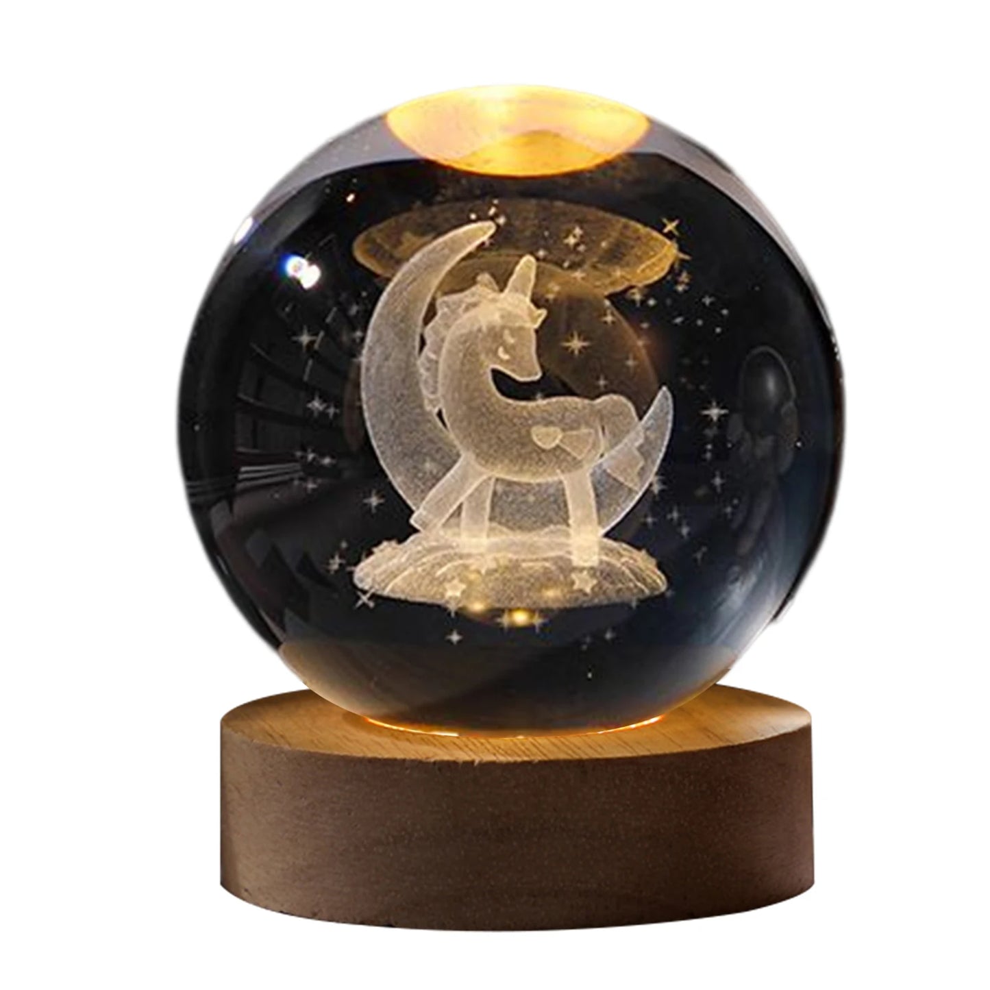 LED Crystal Ball Night Lights Glowing Planet Galaxy Astronaut 3D Moon Table Lamp Atmosphere Lamp Tabletop Decorations Kid Gifts