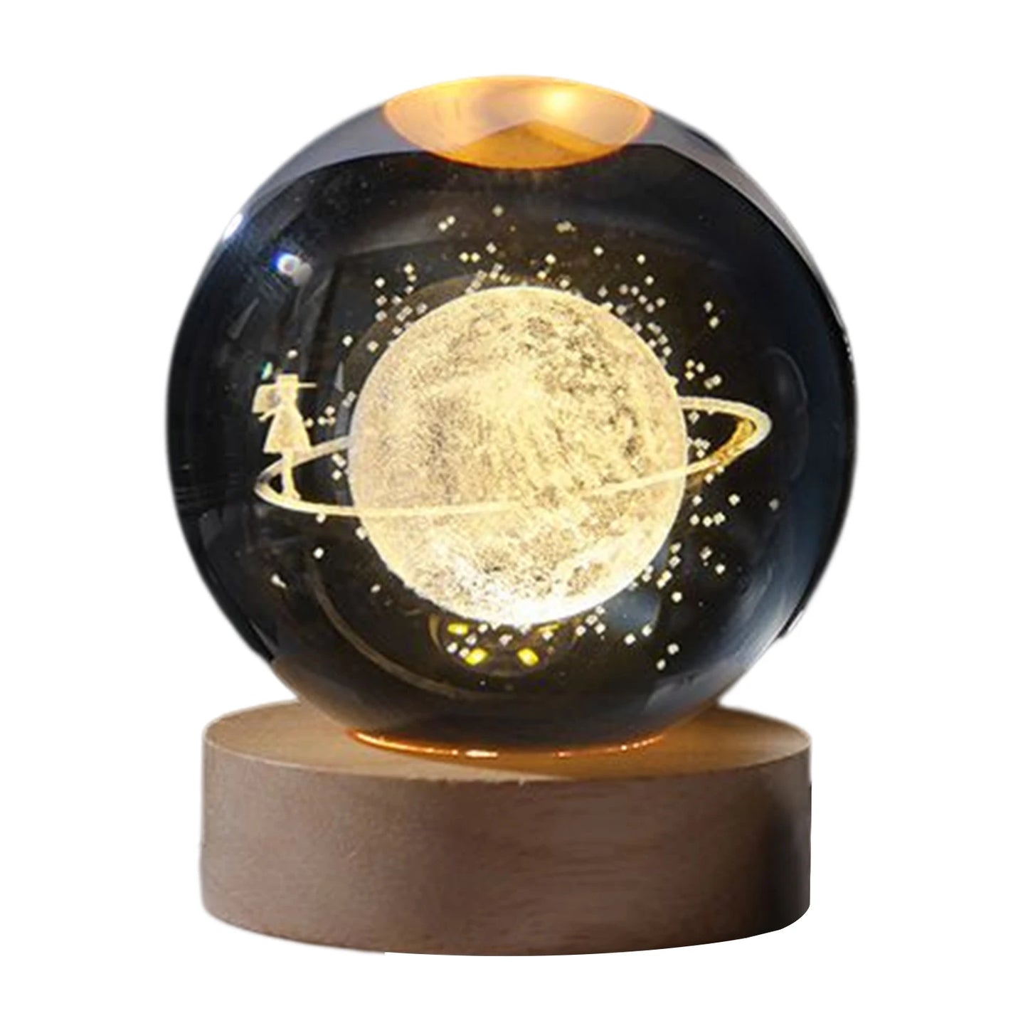 LED Crystal Ball Night Lights Glowing Planet Galaxy Astronaut 3D Moon Table Lamp Atmosphere Lamp Tabletop Decorations Kid Gifts